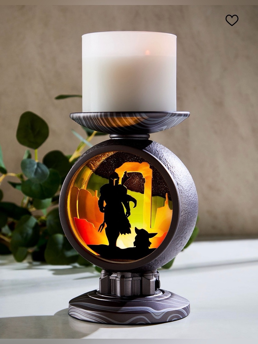 Star Wars Mandalorian & Grogu Light Up 3 Wick Bath and Body Works Candle Holder